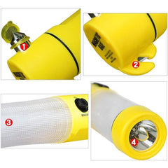 4 in 1 Multi Function Flashlight Alarm Emergency Hammer LED Flash Light For Auto-used, 4 in 1