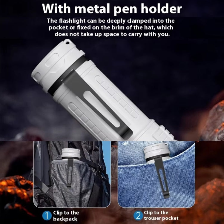Outdoor Portable Torch Metal Pen Clip Light Lightweight Mini Pocket Rechargeable Emergency Flashlight