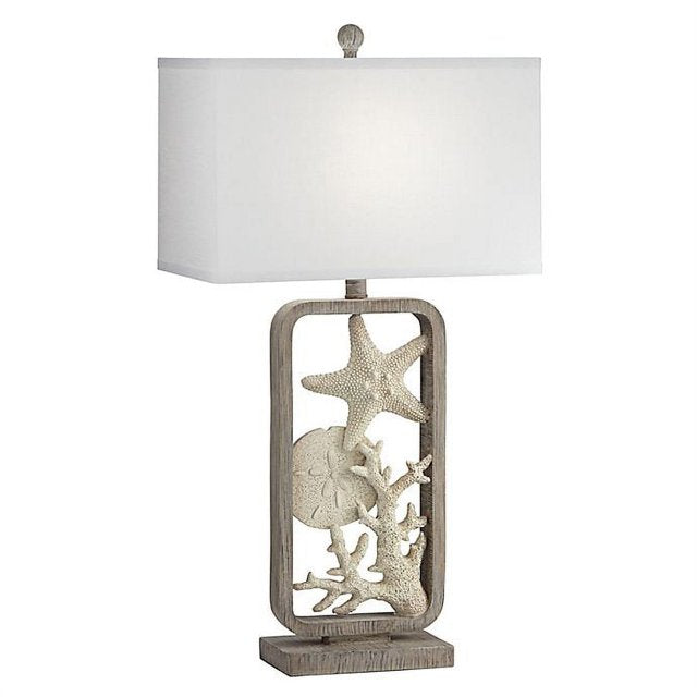 65W94 WHITE SAND TBLE LAMP GRE