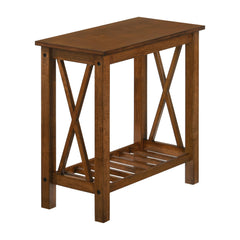 Quint 1-Shelf Side Table in Medium Oak