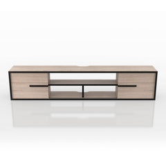 Evermore Multi-Storage Floating TV Stand in Natural Oak