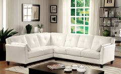 Noah Contemporary Faux Leather L-Shape Sectional in White