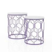 Vereira 2-Piece Nesting Tables in Purple Coating