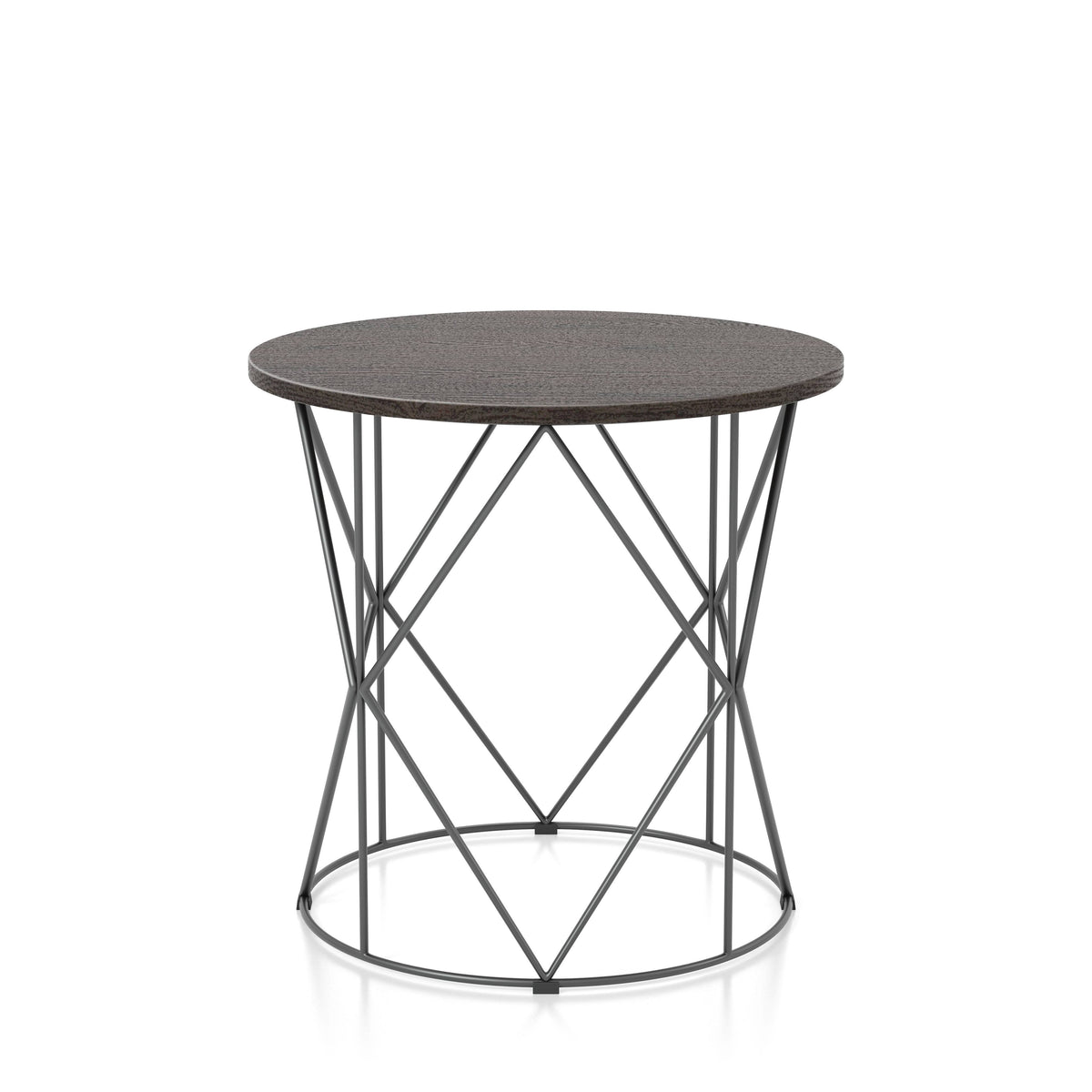 Borche Geometric Base End Table in Walnut