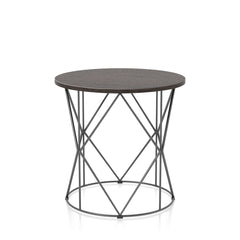 Borche Geometric Base End Table in Walnut