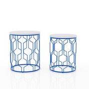 Vereira 2-Piece Nesting Tables in Blue Coating