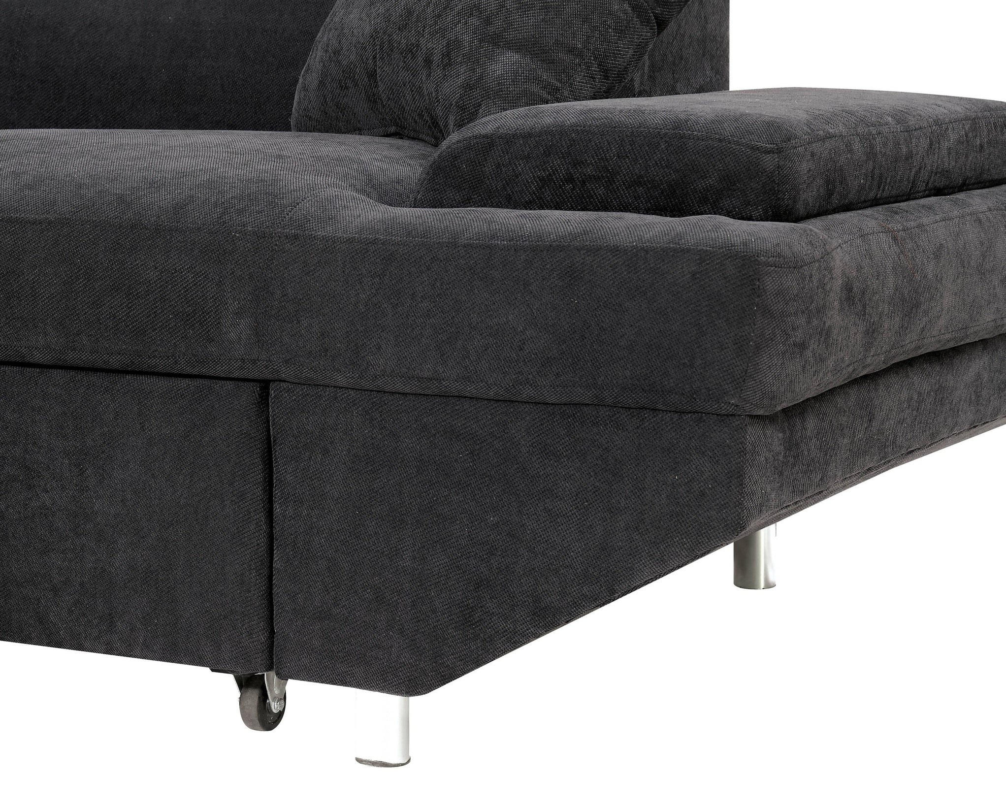 Ashely Contemporary L-Shape Sectional in Black