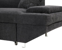 Ashely Contemporary L-Shape Sectional in Black