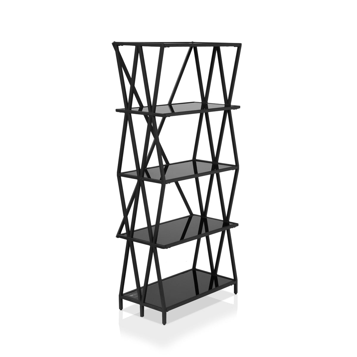 Vorsko 5-Shelf Bookcase in Black