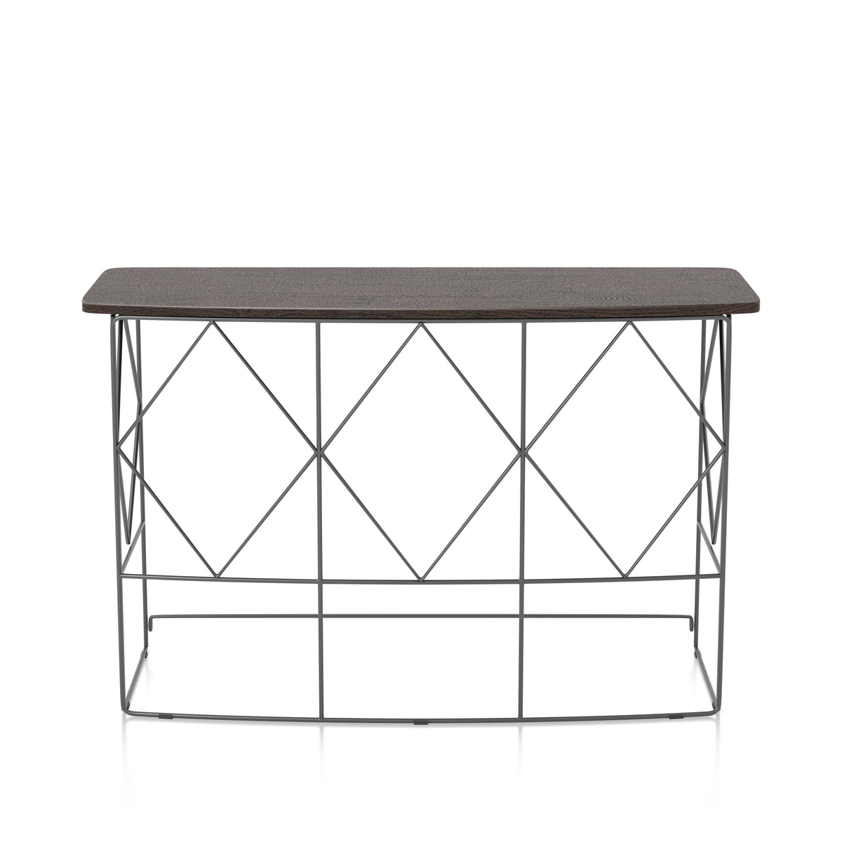 Borche Geometric Base Console Table in Walnut