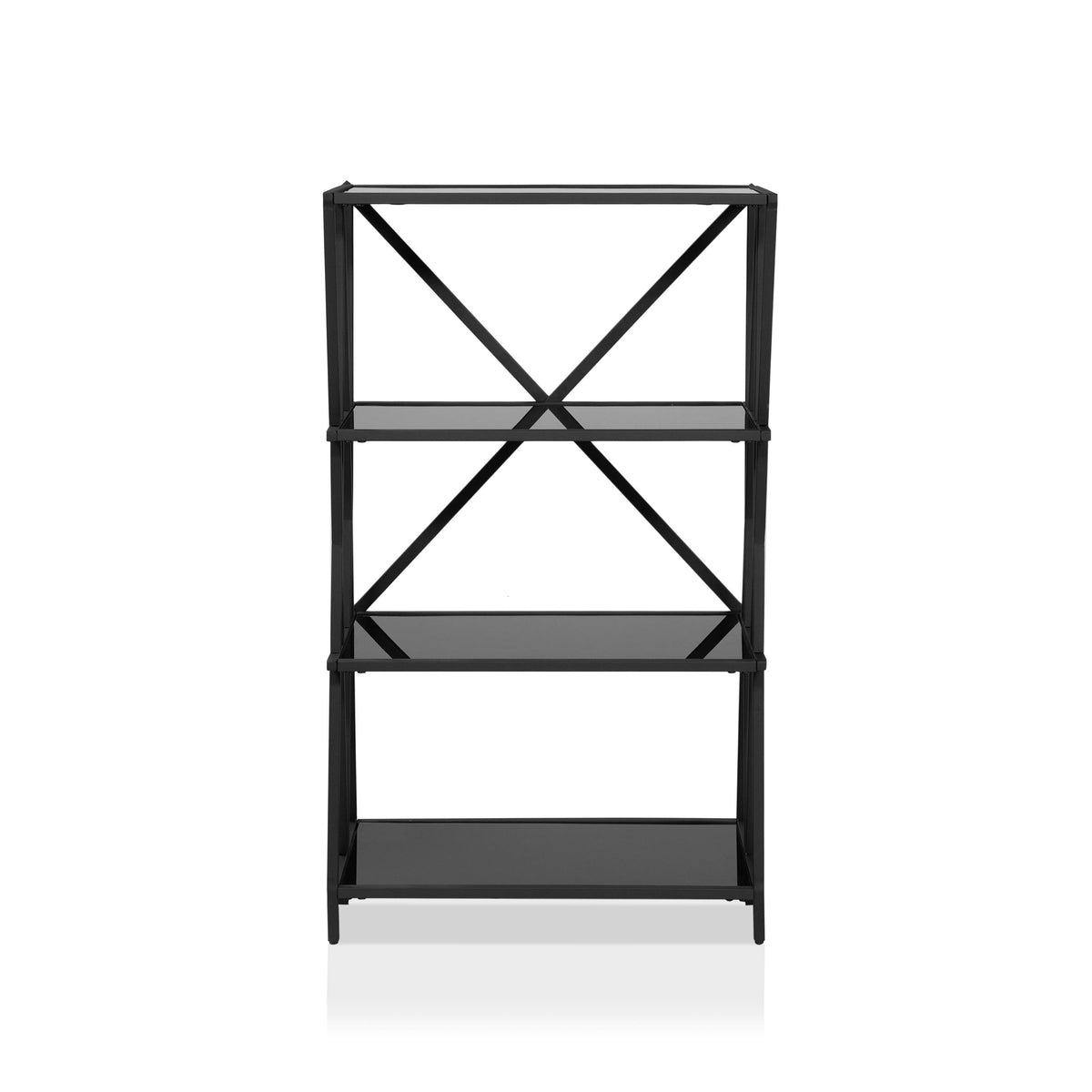 Vorsko 4-Shelf Bookcase in Black