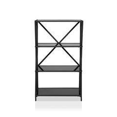 Vorsko 4-Shelf Bookcase in Black