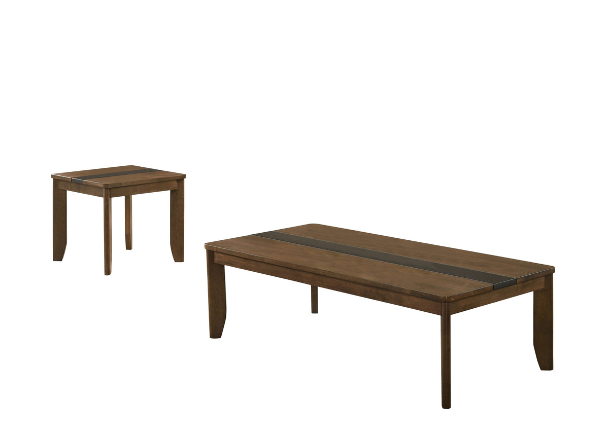 Grighton Mid-Century Modern 2-Piece Wood Table Set