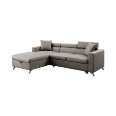 Dayn Contemporary Adjustable Headrest Sectional in Gray