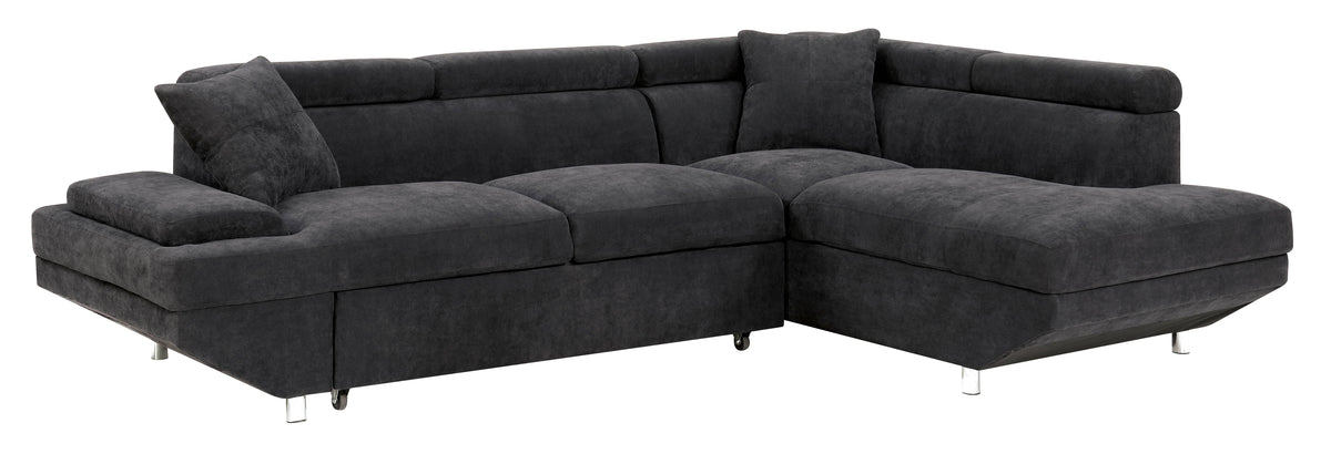 Ashely Contemporary L-Shape Sectional in Black