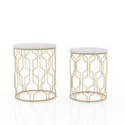 Vereira 2-Piece Nesting Tables in Gold Coating