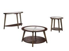 Veritage Mid-Century Modern 3-Piece Wood Table Set