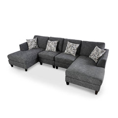 Lisa Transitional Sectional with Ottoman