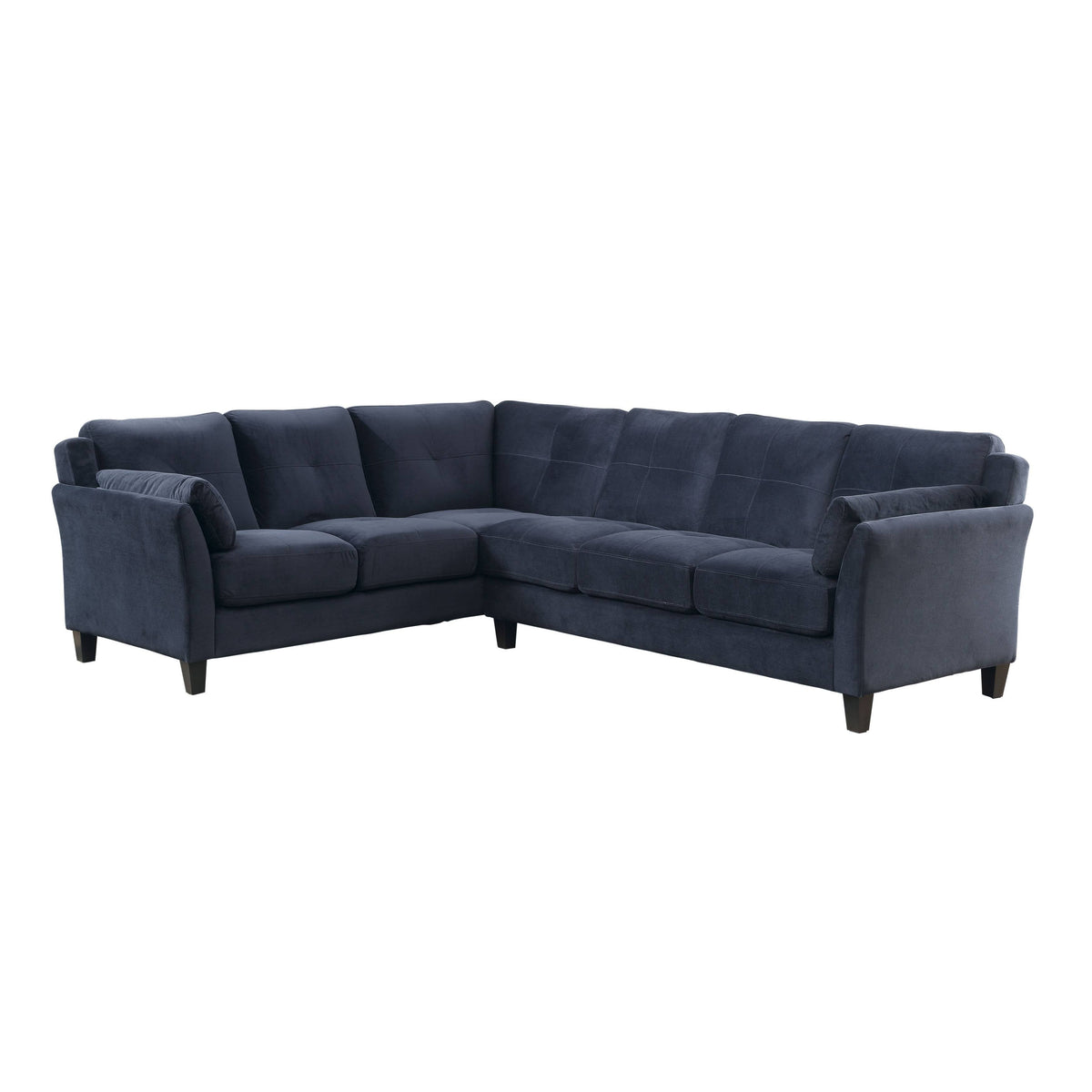 Nola Contemporary Fabric L-Shape Sectional in Navy