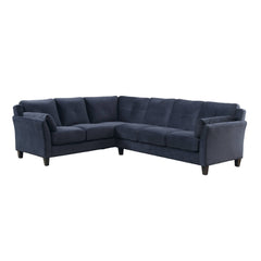 Nola Contemporary Fabric L-Shape Sectional in Navy