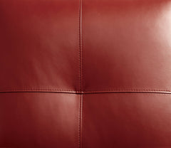 Noah Contemporary Faux Leather L-Shape Sectional in Mahogany Red