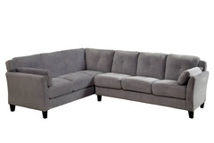 Nola Contemporary Fabric L-Shape Sectional in Warm Gray