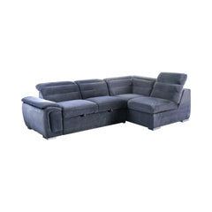 Felicit Transitional Tufted Sectional in Dark Gray