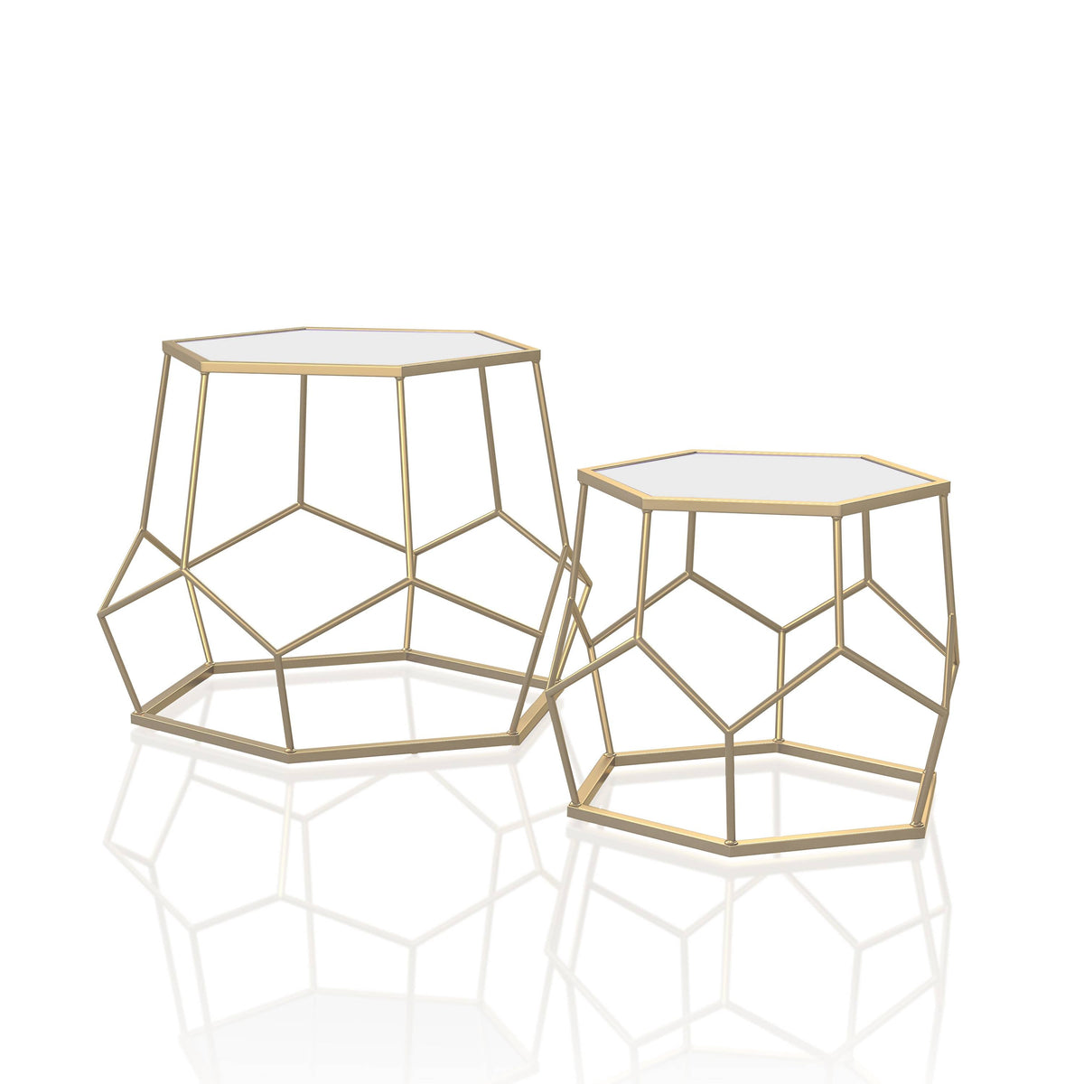 Boris 2-Piece Nesting Tables in Gold