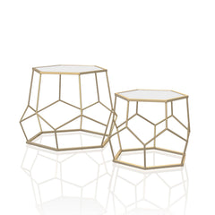 Boris 2-Piece Nesting Tables in Gold