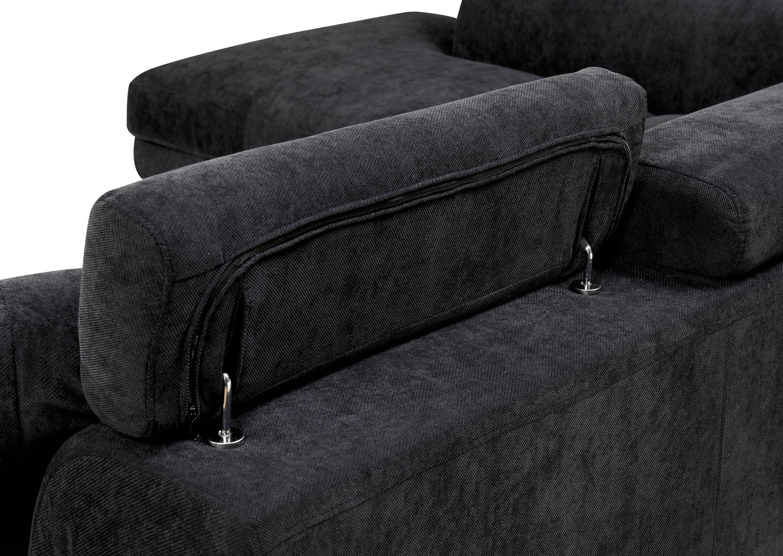 Ashely Contemporary L-Shape Sectional in Black